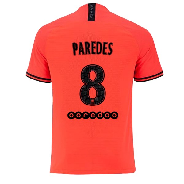 JORDAN Camiseta Paris Saint Germain NO.8 Paredes 2ª 2019/20 Naranja